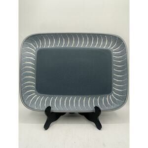 Denby Langley Stone Ware Blue Tray Platter Large Plate Hand England 13.5” VTG